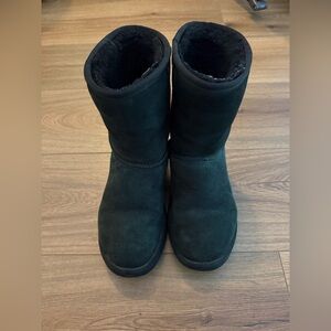 UGG Australia Classic Short Boots Black Suede Womens Size 8